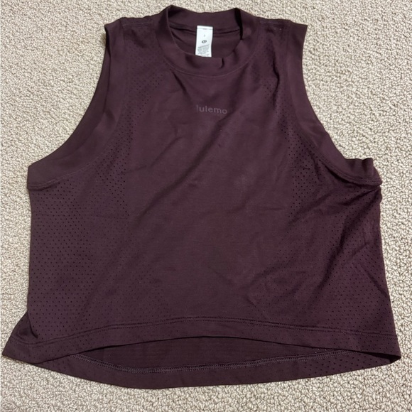 SIZE 2 SWIFTLY HIGH-LOW CROPPED TANK -GOODNIGHT PLUM - Picture 1 of 4